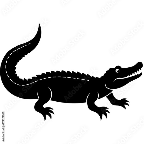 Simple    crocodile  Silhouette Vector logo Art  Icons  and Graphics vector illustration