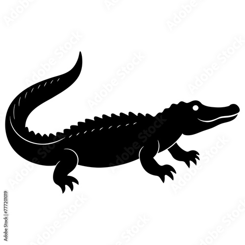 Simple    crocodile  Silhouette Vector logo Art  Icons  and Graphics vector illustration