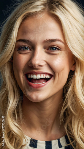 A gorgeous laughing out loud blonde girl