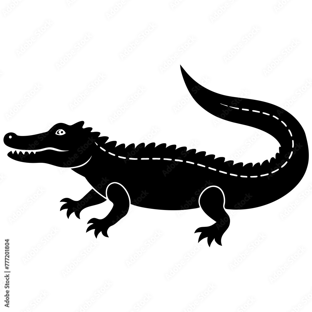 Naklejka premium Simple crocodile Silhouette Vector logo Art, Icons, and Graphics vector illustration