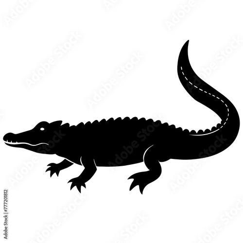 Simple    crocodile  Silhouette Vector logo Art  Icons  and Graphics vector illustration