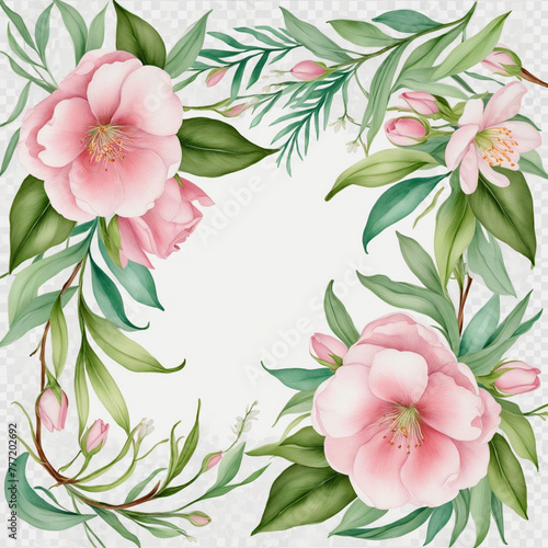 watercolor Cozy spring branch of floral with pastel color for greeting wedding card logo pattern textile isolated on Transparent png background, bright colors