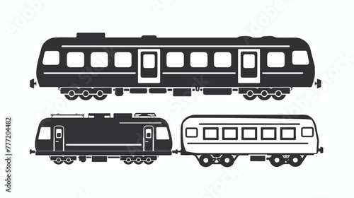 Train in black and white icon isolated flat icon Vector