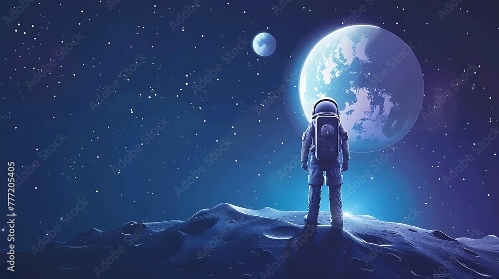 astronaut illustration image, international day of human space flight event concept