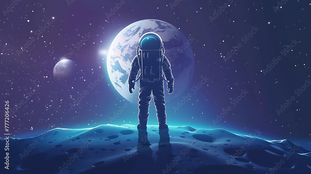 astronaut illustration image, international day of human space flight event concept