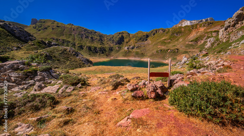 Lake of La Cueva, Circular Route of Lagos de Saliencia, Somiedo Natural Park, Principado de Asturias, Spain, Europe photo