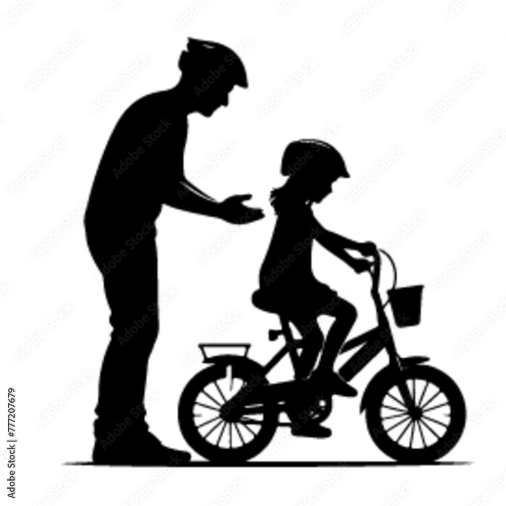 minimalist Father helps his daughter ride bike. Father teaches child wearing safety helmet to ride bicycle vector black color silhouette, Black color silhouette png white background-07 minimalist Father helps his daughter ride bike. Father teaches child wearing safety helmet to ride bicycle vector black color silhouette, Black color silhouette png white background-07