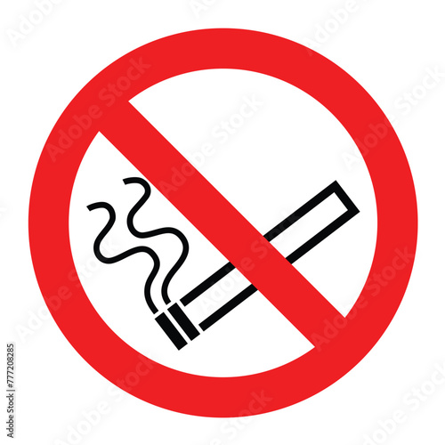 no smoking sign do not smoke with burning cigarettes and smoke prohibition and risk illustration