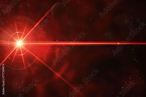 Red laser beam light effect on black background © darshika