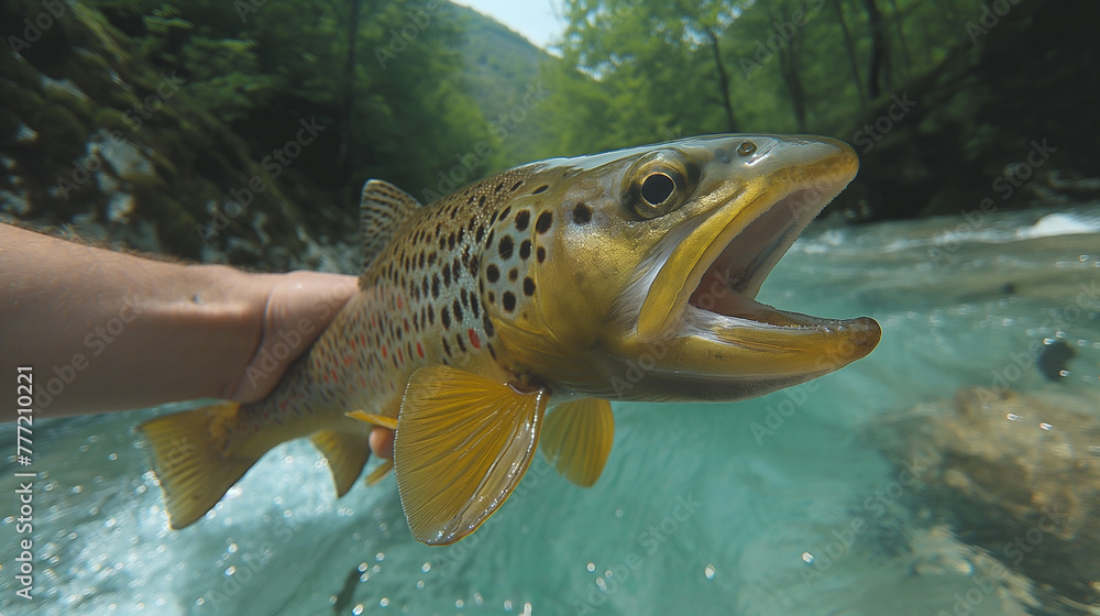Obraz premium Man with fish.