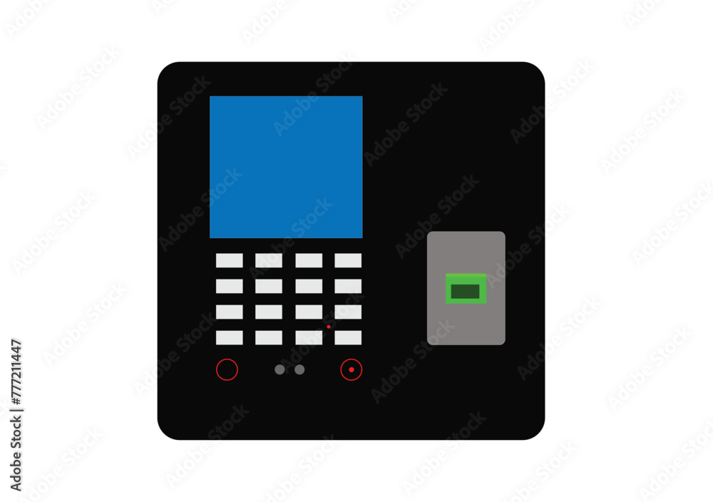 Flash Design style with long shadow the access control machine or time the attendance machine with access is fail on screen ,vector design Element illustration Flash Design style with long shadow the access control machine or time the attendance machine with access is fail on screen ,vector design Element illustration
