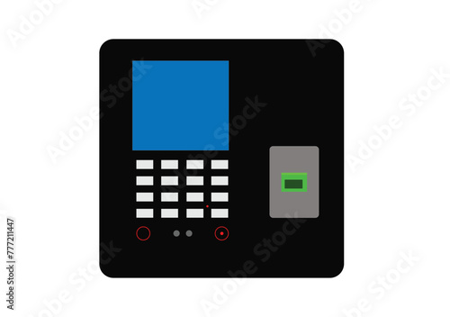 Flash Design style with long shadow the access control machine or time the attendance machine with access is fail on screen ,vector design Element illustration