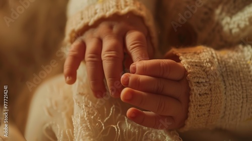 close up of the babys hands