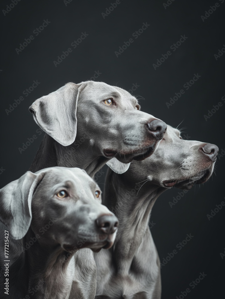 Studio portrait of a weimaraners Studio portrait of a weimaraners