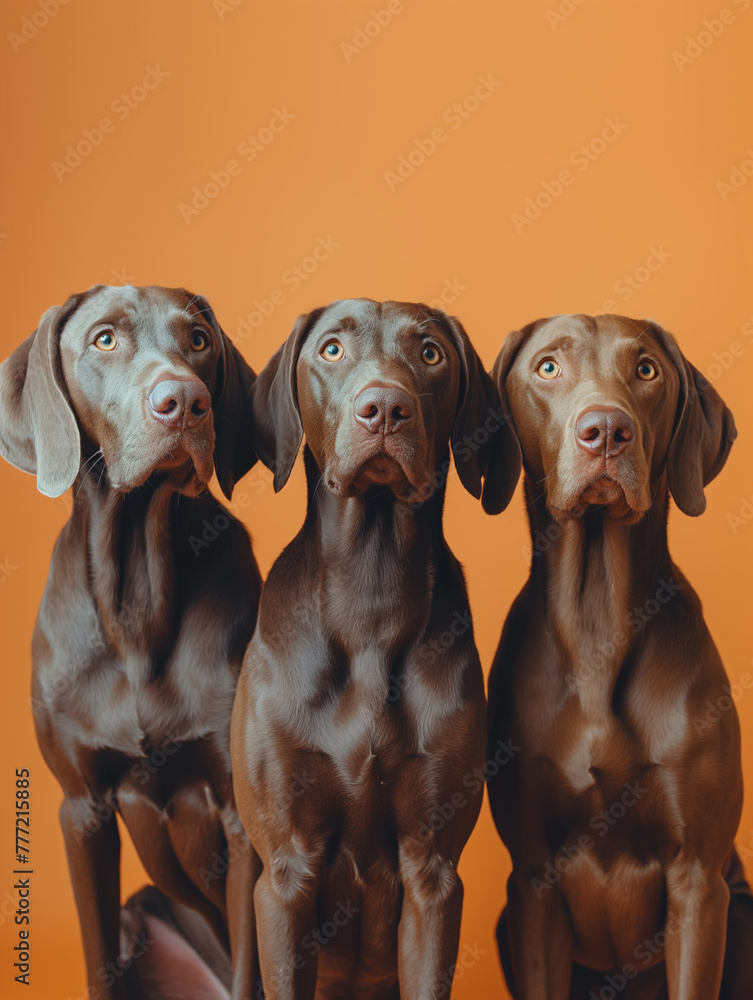 Studio portrait of a weimaraners Studio portrait of a weimaraners