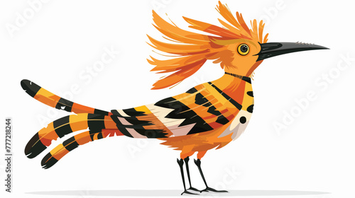 Cartoon illustration of funny hoopoe bird comic animal