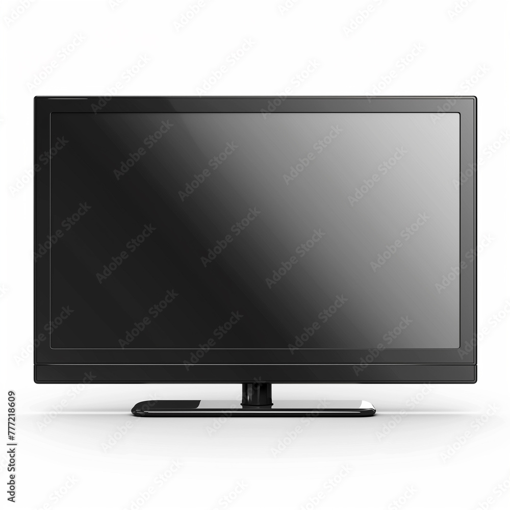 Modern Flat Screen TV with Black Bezel Isolated on White - Perfect for Technology and Entertainment Spaces Modern Flat Screen TV with Black Bezel Isolated on White - Perfect for Technology and Entertainment Spaces