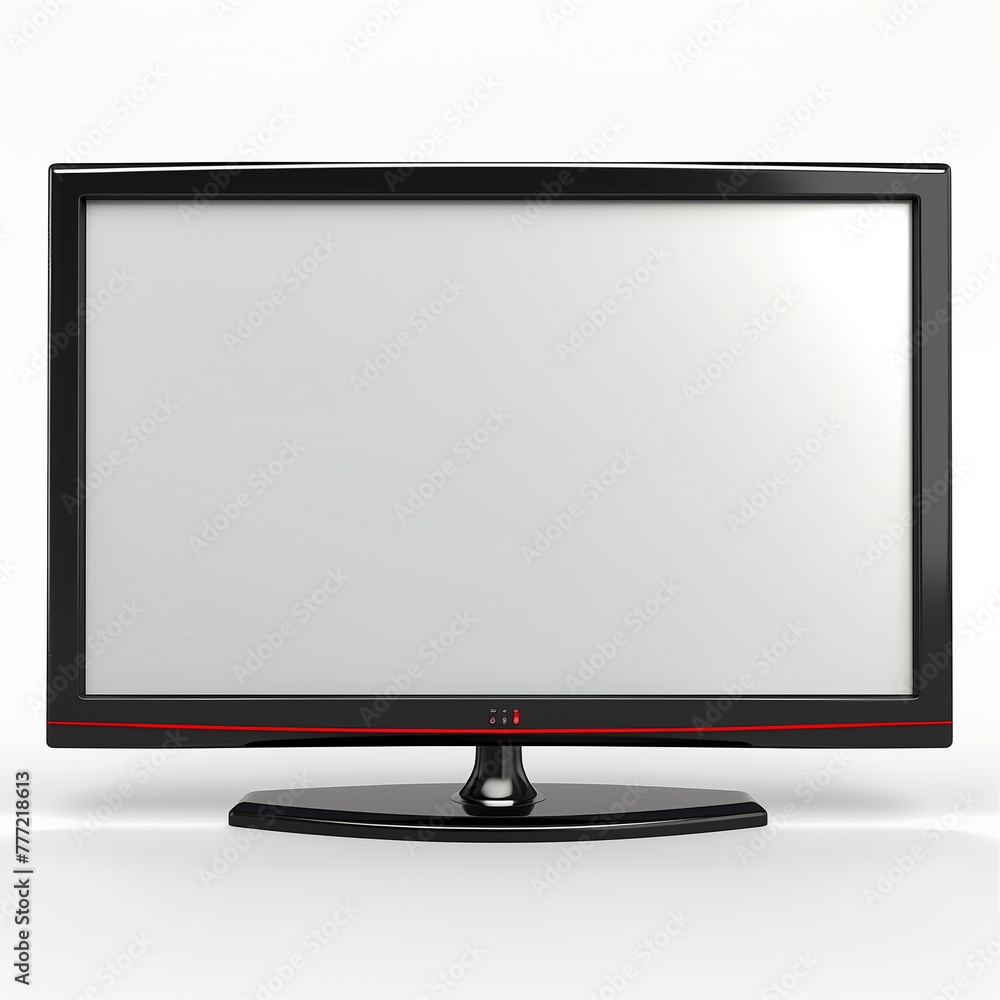 Modern Flat Screen TV with Black Bezel Isolated on White - Perfect for Technology and Entertainment Spaces Modern Flat Screen TV with Black Bezel Isolated on White - Perfect for Technology and Entertainment Spaces