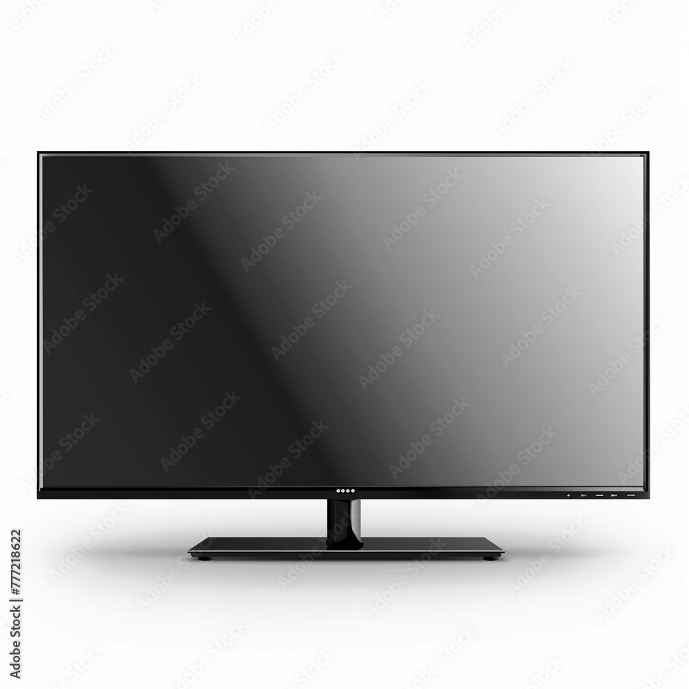 Modern Flat Screen TV with Black Bezel Isolated on White - Perfect for Technology and Entertainment Spaces Modern Flat Screen TV with Black Bezel Isolated on White - Perfect for Technology and Entertainment Spaces