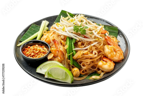 Delicious Pad Thai isolated on transparent background