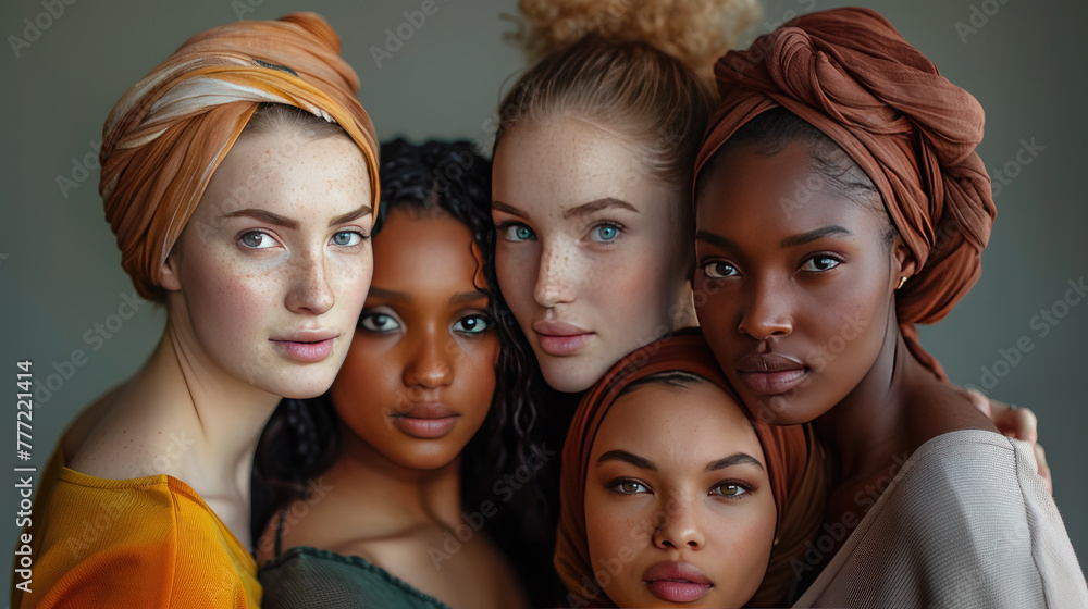 Obraz premium Elegance in Unity: A Tapestry of Diverse Beauty and Empowerment
