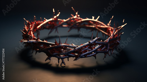 crown of thorns in cinematic lighting photo