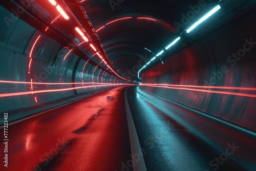 Light trail in tunnel © darshika