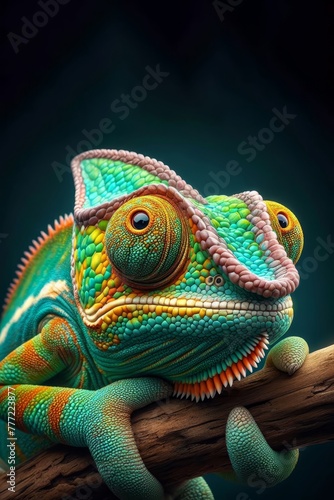 camaleon de colores. colores vibrantes © Zbits