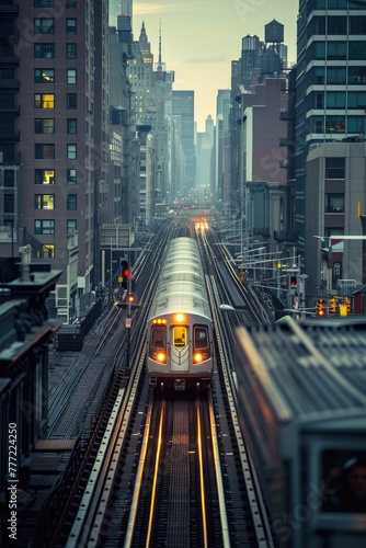 Metropolis Departure: Modern Passenger Train © Andrii 