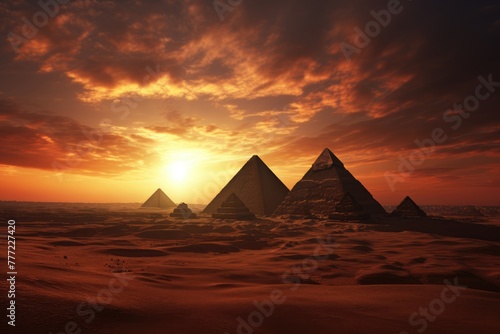 Sunrise over the Pyramids. © OhmArt