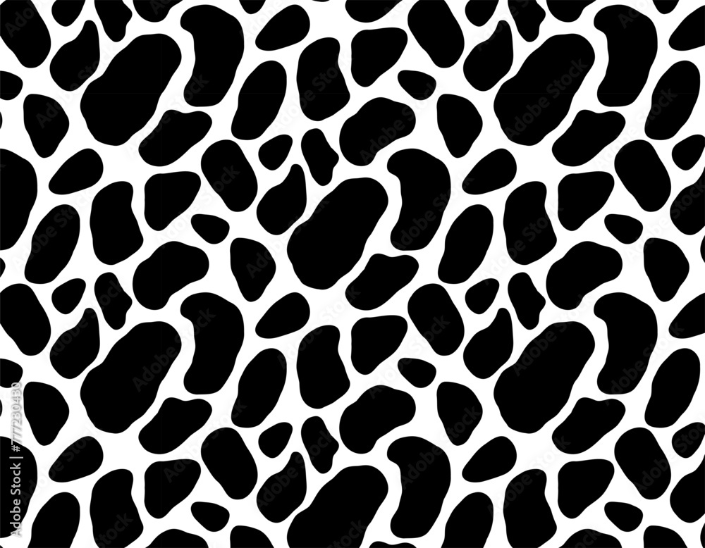 Cow hide seamless pattern. Holstein cattle texture.Black and white seamless leopard pattern. Animal skin background illustration Cow hide seamless pattern. Holstein cattle texture.Black and white seamless leopard pattern. Animal skin background illustration