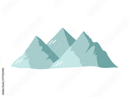 Cute hand drawn mountains. Flat vector illustration isolated on white background. Doodle drawing.