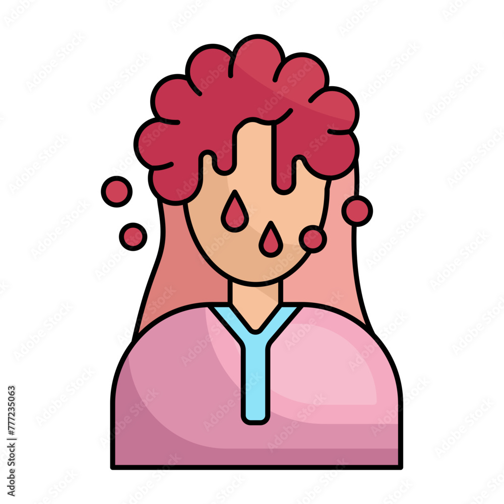 Fototapeta premium Ultrasonic Ozone Hair Care concept, organic protein treatment Spa Salon vector icon design, beauty and self-care symbol, decorative cosmetics sign, Medical Spa stock illustration 