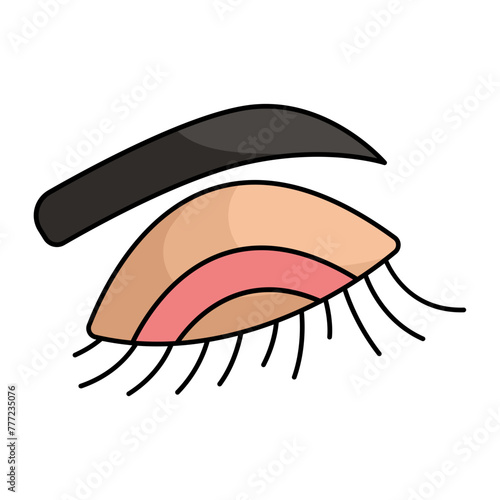 Upper Eyelid Dermatitis concept, blepharoplasty vector icon design, beauty and self-care symbol, decorative cosmetics sign, Medical Spa stock illustration 