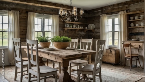 Rustic wooden dining room with charm