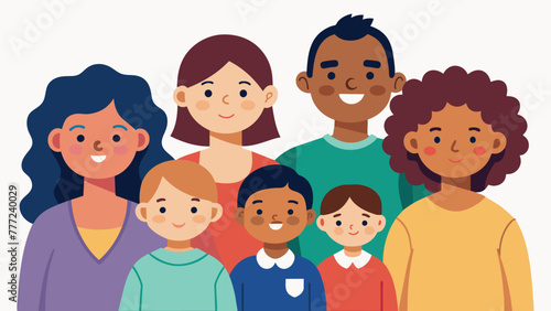 A child drawing a picture of their diverse family including a mix of genders ethnicities and abilities promoting empowerment and inclusivity in
