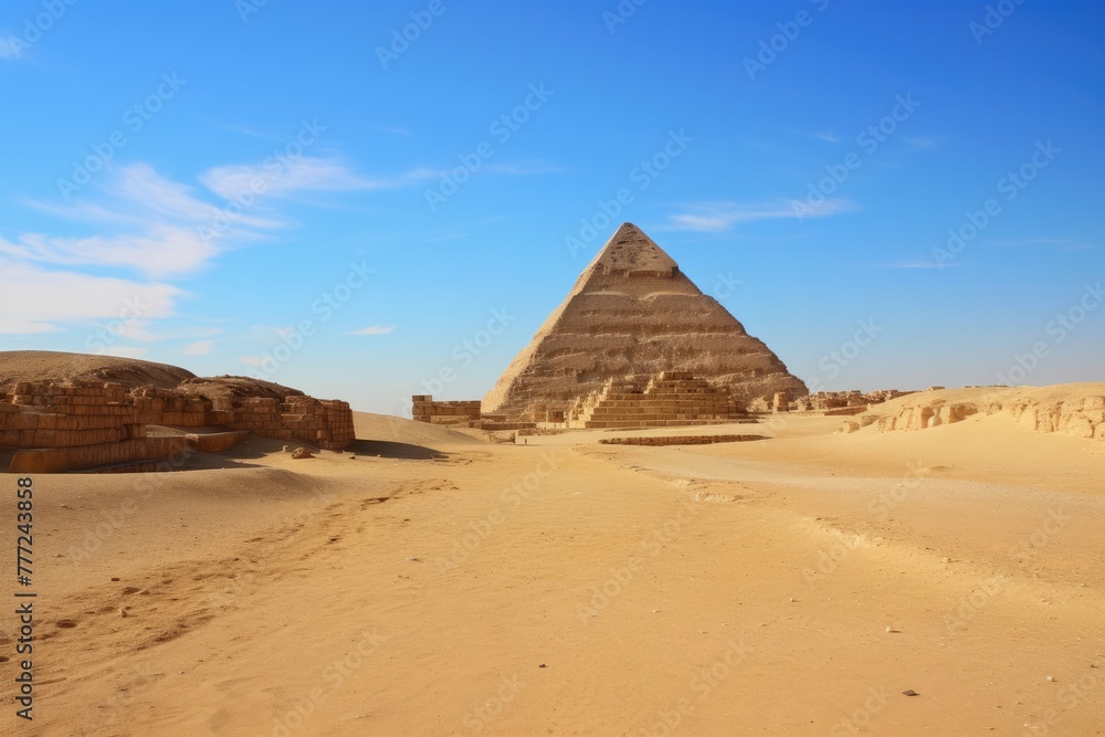 The Pyramid of Djoser in the distance.