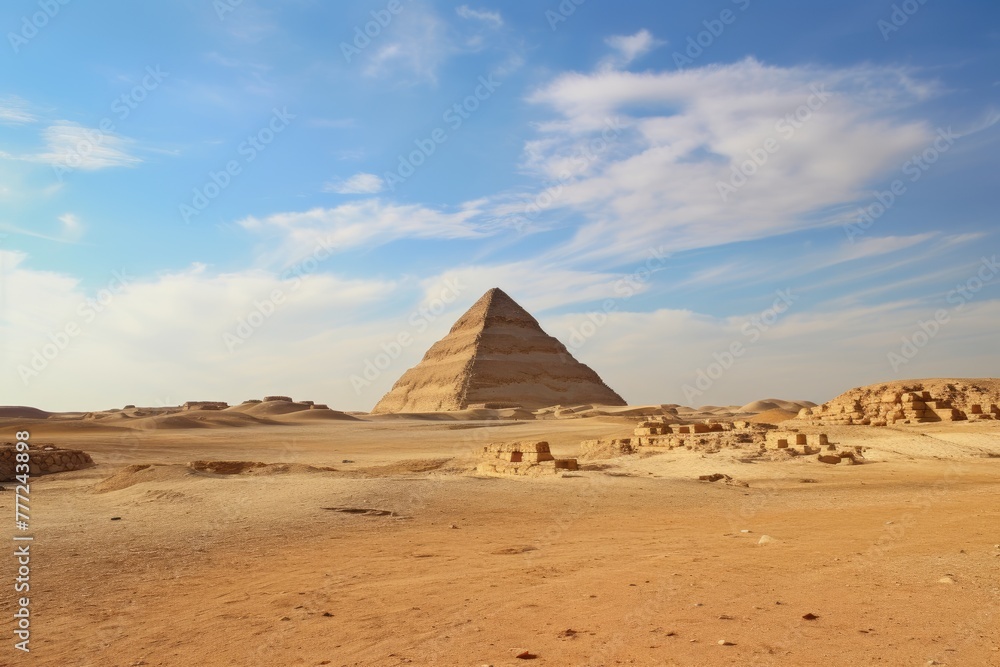 The Pyramid of Djoser in the distance.