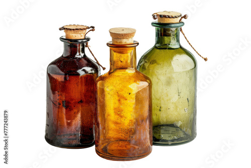 Laudanum Bottles Display isolated on transparent background