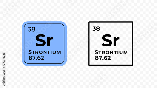 Strontium, chemical element of the periodic table vector design