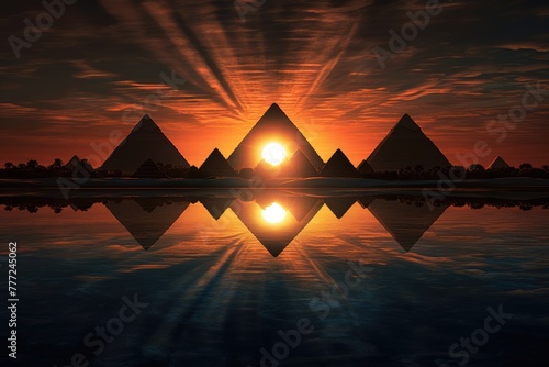 Time-lapse of the pyramids from sunrise to sunset. © OhmArt