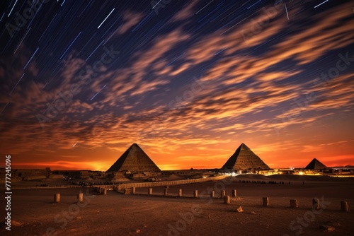 Time-lapse of the pyramids from sunrise to sunset.