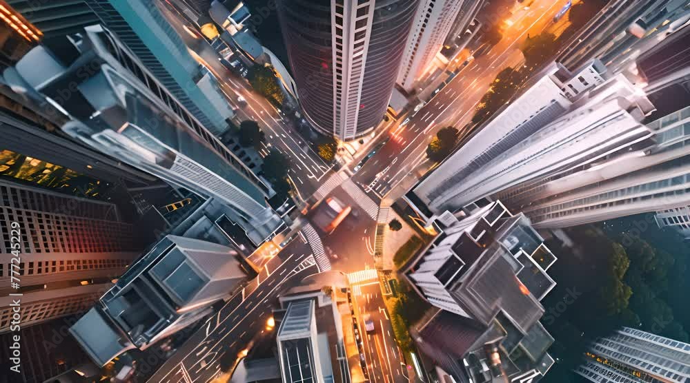 Timelapse video of the city while buzzing and the cars are moving fast, like a drone footage Timelapse video of the city while buzzing and the cars are moving fast, like a drone footage