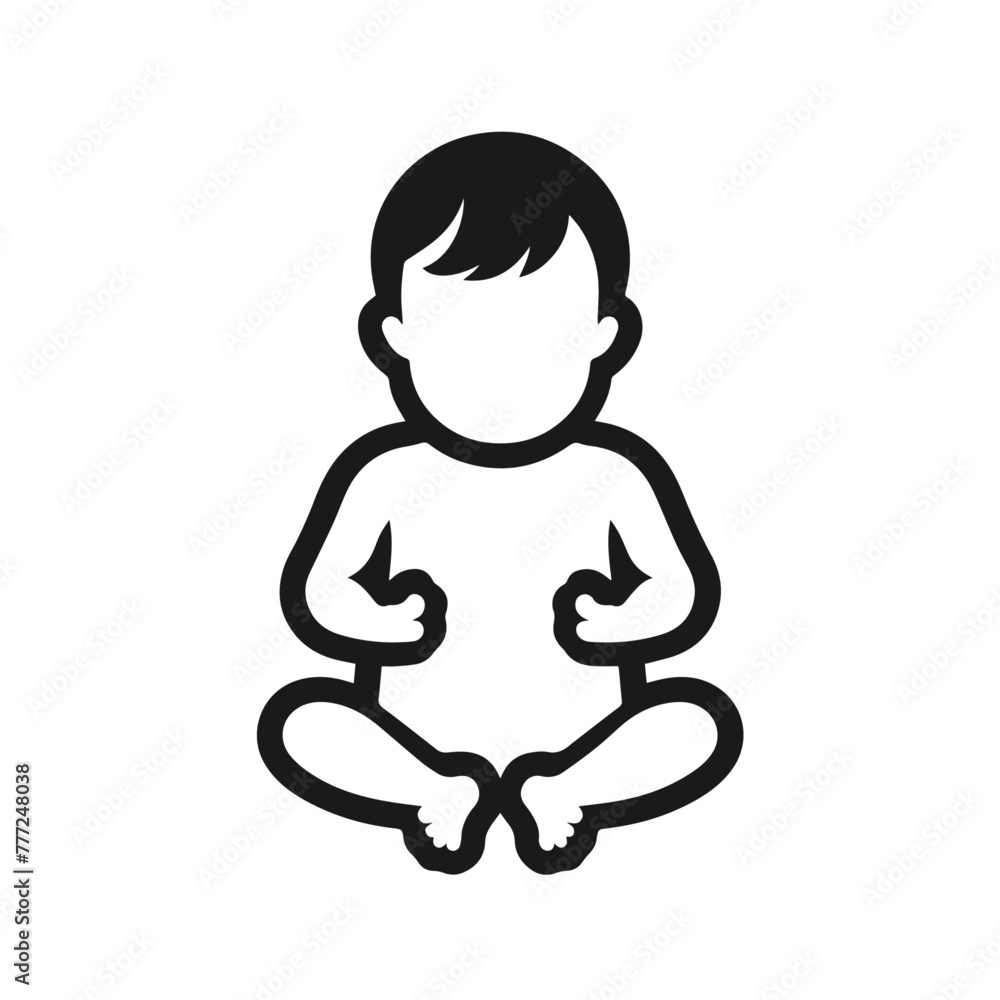 child silhouette, baby silhouette, boy, girl, vector illustration 
