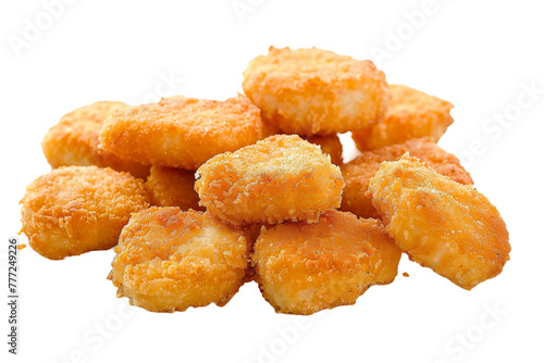 Golden Chicken Nuggets isolated on transparent background