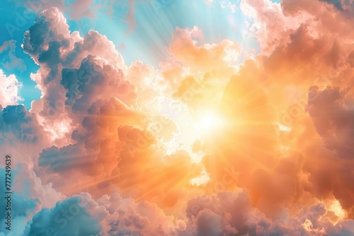 New heaven and earth concept Dramatic sunrise sky background.