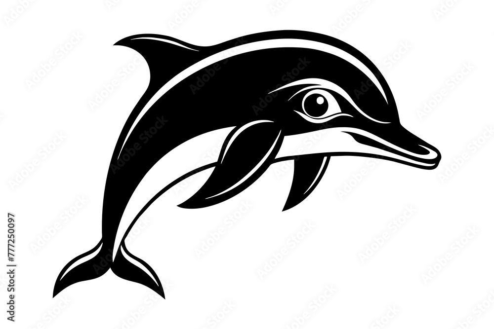 Fototapeta premium Dolphin Silhouette Vector Logo Art: Iconic Graphics & Illustrations ,dolphin silhouette design