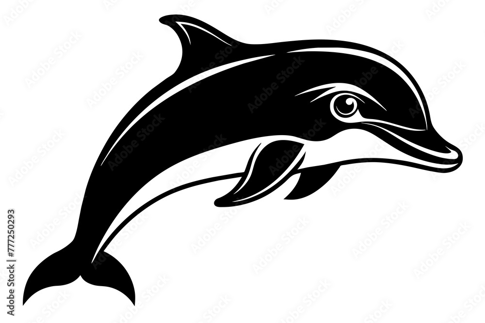Fototapeta premium Dolphin Silhouette Vector Logo Art: Iconic Graphics & Illustrations ,dolphin silhouette design