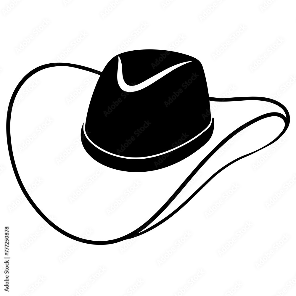 black fashion cowboy hat - vector illustration black fashion cowboy hat - vector illustration