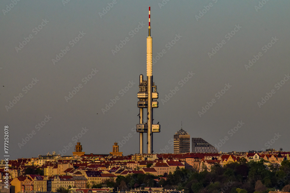Prague TV tower on a gloomy day